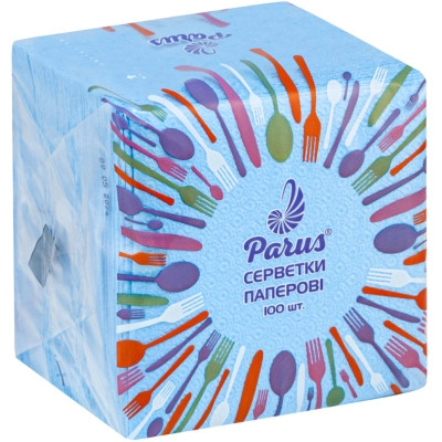 Салфетки столовые Parus 1 шар Синие 100 шт. (4820044170264) Винница - изображение 1