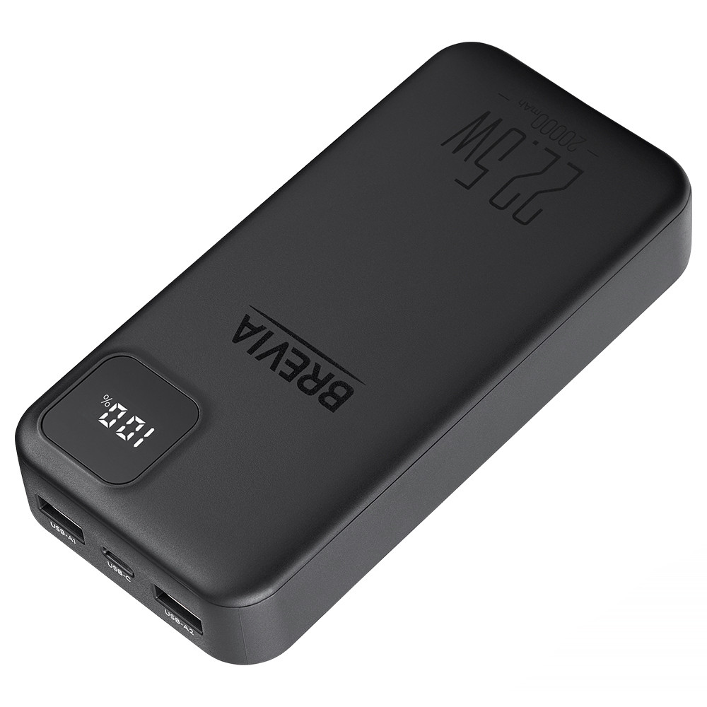 Повербанк (Power Bank) Brevia 20000mAh 22,5W, Li-Pol, LCD черный Львов - изображение 7