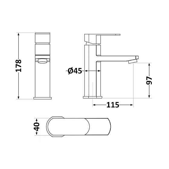 Змішувач для раковини Lidz Luna 001F (k35) LDLUN001FNKS46094 Nickel Київ