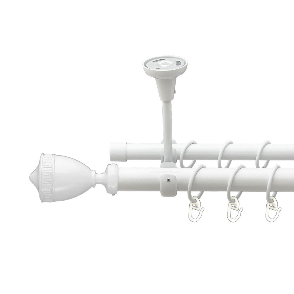 Карниз Orvit Афіна металевий дворядний відкритий до стелі гладка труба кільце металеве Арктіс 25\19 мм 300 см Львов - изображение 1