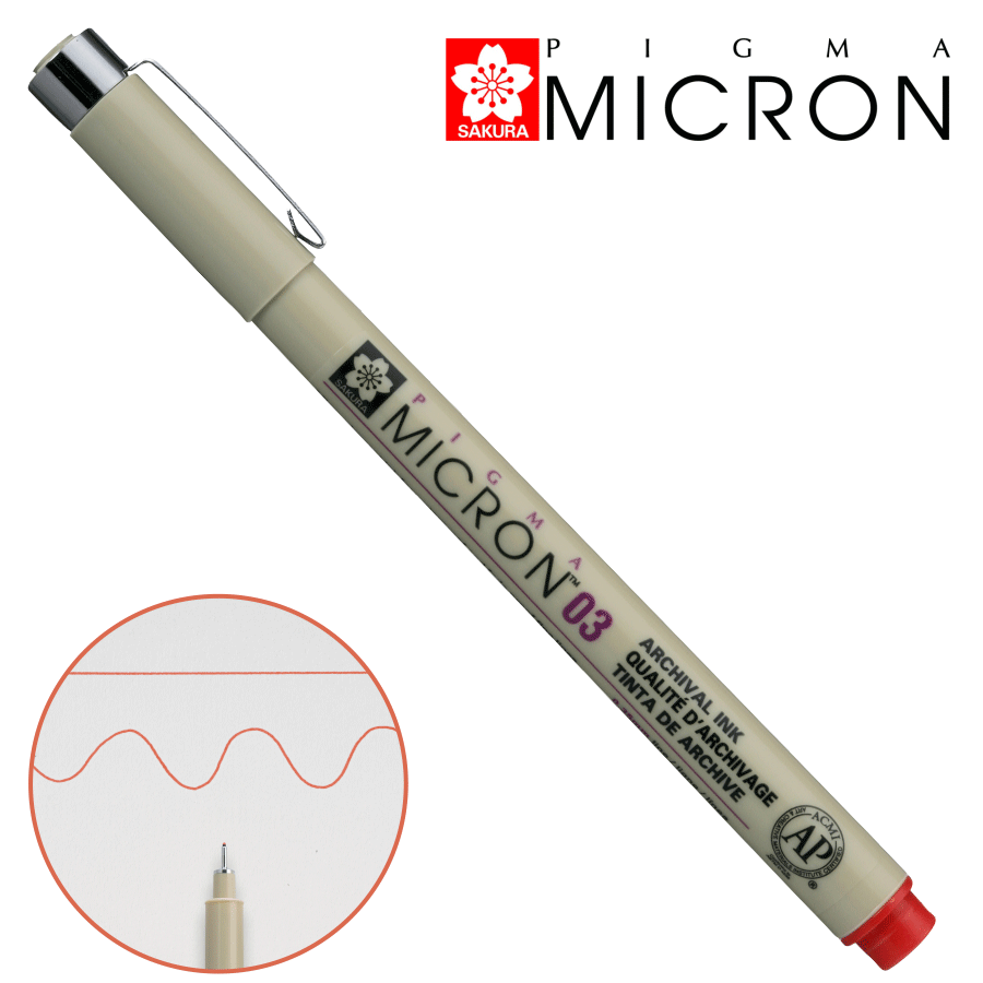Линер PIGMA MICRON (0.3), 0,35мм, Красный, Sakura Киев - изображение 1