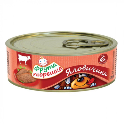 Дитяче пюре Фрута пюрешка з яловичини, 120 г (8595139773991) Вінниця - фото 1