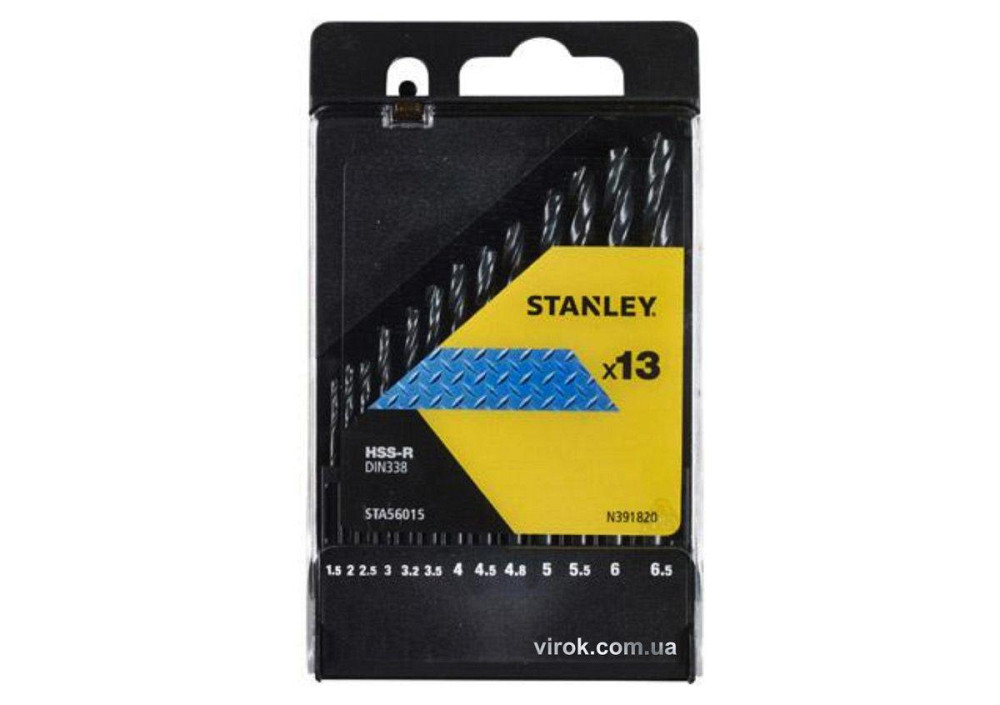 Набір свердл по металу STANLEY : HSS-R Ø= 1,5- 6,5 мм., 13 шт. Одесса - изображение 1