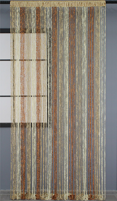 Шторы-нити спираль с люрексом Бежевый с молочно-коричневым 300х300см 1 шт (61-016) Киев - изображение 3