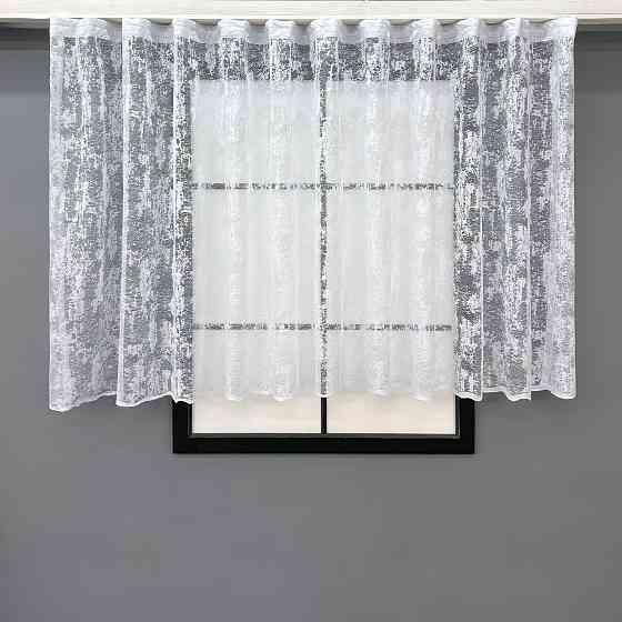 Тюль VR-Textil 1600т Жаккард Мрамор Высотой 120 см Белый 400х120 см (40-203) Киев