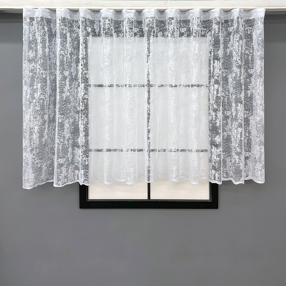 Тюль VR-Textil 1600т Жаккард Мрамор Высотой 120 см Белый 400х120 см (40-203) Киев - изображение 1