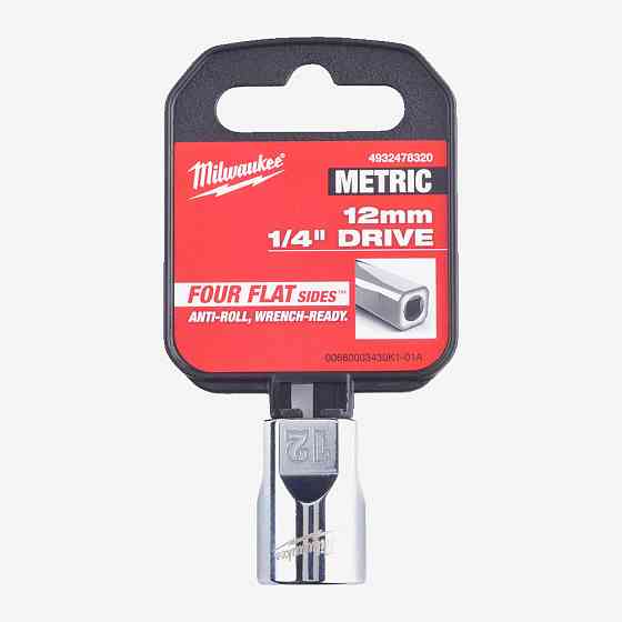Головка хромированная метрическая 1/4'' MILWAUKEE, 12мм Одесса