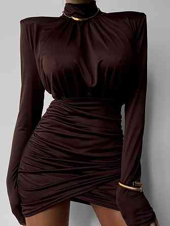 Стильне жіноче мініплаття з плічками трикотаж масло Шоколад, 46/48 Одеса