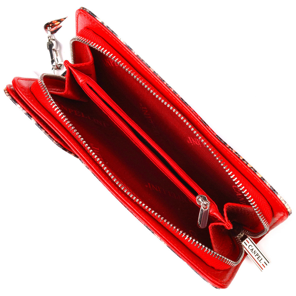 Лакированное портмоне клатч из натуральной кожи с тиснением под змею CANPELLINI 21541 Разноцветное Киев - изображение 6