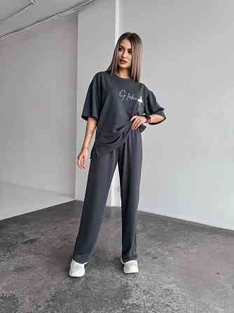 Жіночий повсякденний костюм футболка зі штанами Графітовий 42/44 Харків