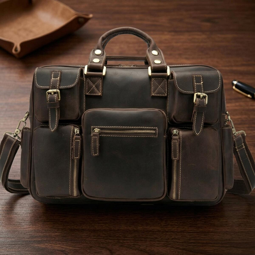 Сумка мужская многофункциональная Vintage 14881 Коричневая Киев - изображение 11