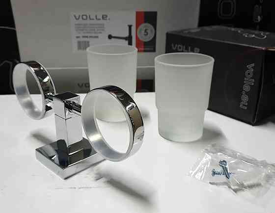 Стакан подвійний для зубних щіток VOLLE CUADRO cromo хром Київ