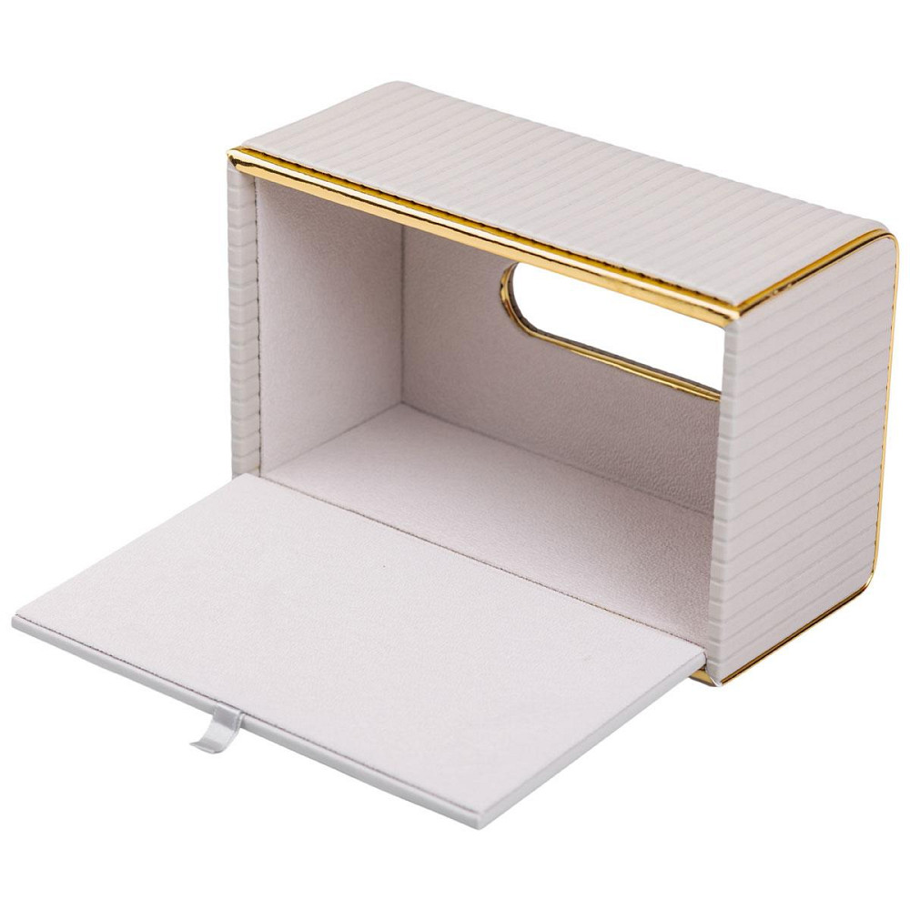 Салфетница из эко кожи 21.5х13х9 см органайзер для салфеток на стол Серый HP-3-204G Киев - изображение 4