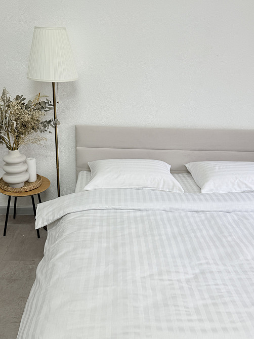 Ecotton Наволочка зі страйп-сатину 1 шт. Ecotton 70х70 см готельна білий Киев - изображение 3