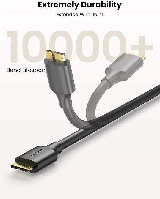 Кабель UGREEN US130 USB 3.0 A Male to Micro USB 3.0 Male Cable 2m (Black)(UGR-10843) UGR-10843 Одесса - изображение 3