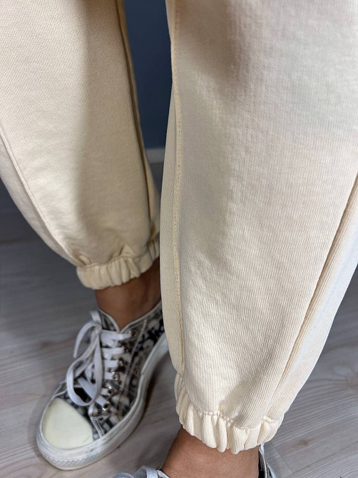 Костюм женский CAPPITONE 101181 худи с капюшоном резинка и брюки джоггеры шов светло бежевый, світло-бежевый, L Киев - изображение 16