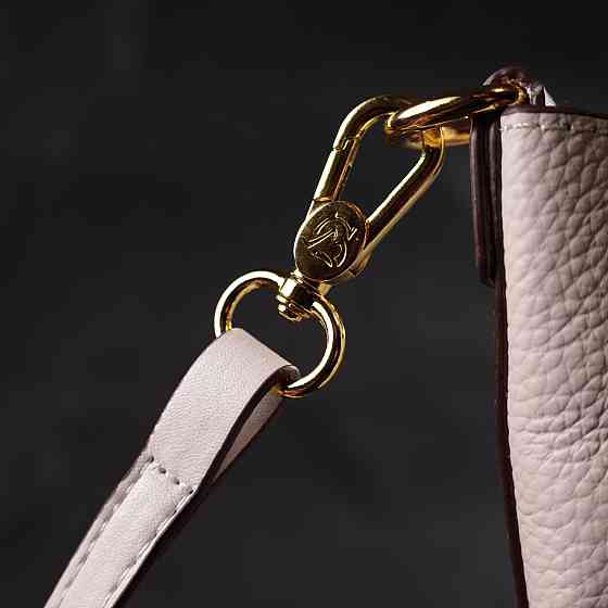 Компактная женская сумка с автономной косметичкой внутри из натуральной кожи Vintage 22365 Белая Киев