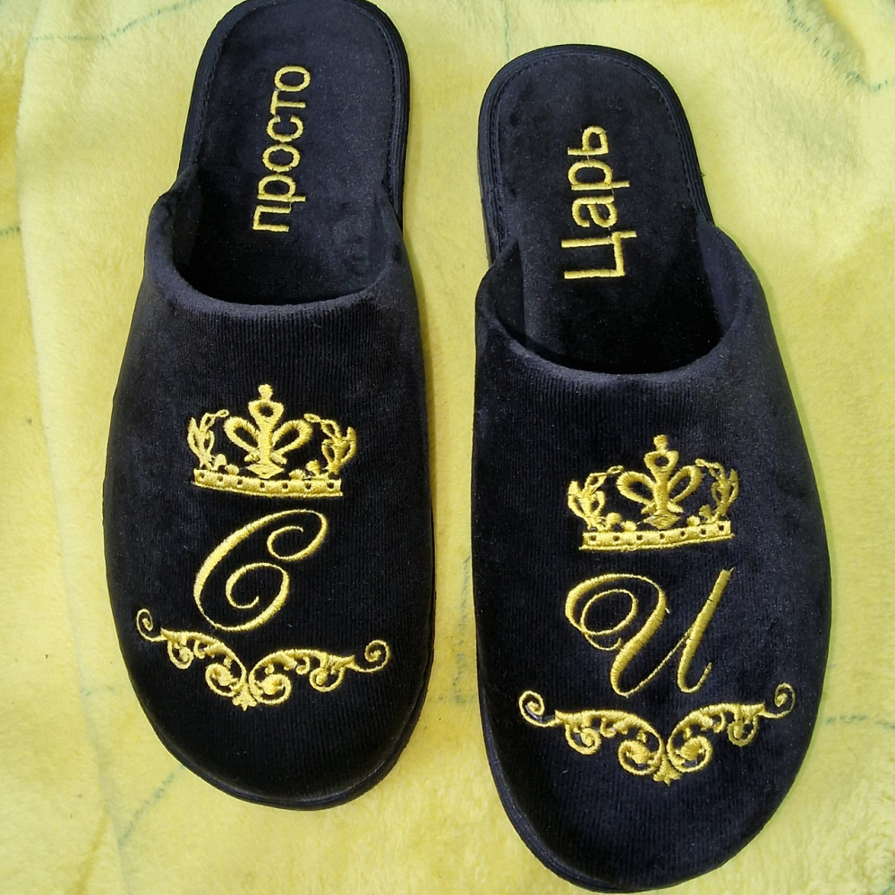 Тапочки с вышивкой женские мужские тапки на заказ от производителя Одесса - изображение 2