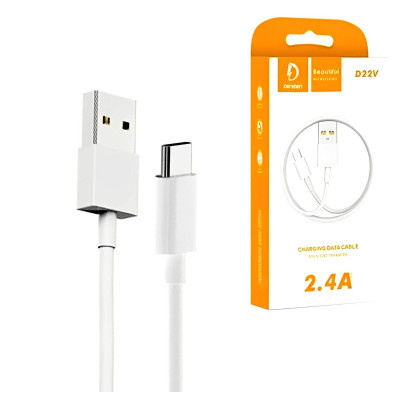 Дата кабель USB 2.0 AM to Micro 5P 1.0m 2.4A white Denmen (D22V-WH) Винница - изображение 4