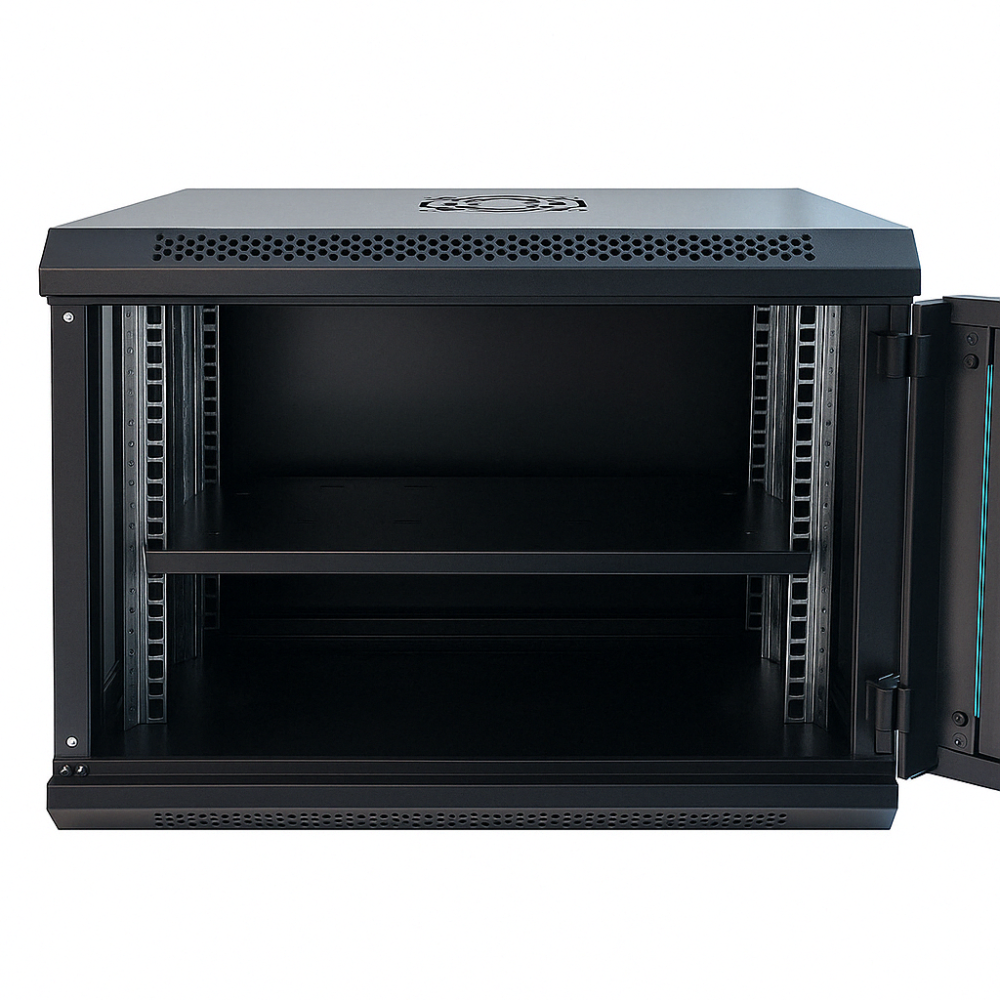 Шафа серверна настінна з полицею GEAR 9U 19'' 600x450x450 Чорна (GWMSN-9U-600-450) Київ - фото 3