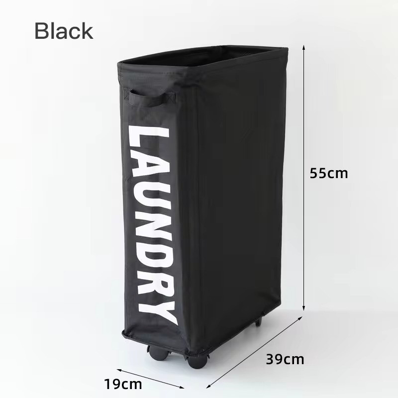 Корзина со съемным мешком сеткой для белья, складная на колесах,черная Каменец-Подольский - изображение 2