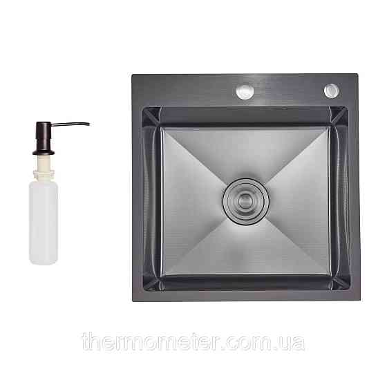 Lidz Handmade H5050HB Мойка для кухни интегрированная Decor Black PVD Honeycomb 2,5/0,5 мм LDH5050BDECPVD48369 Киев