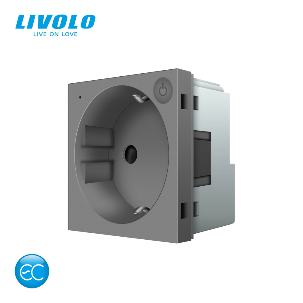 Розумна розетка LIVOLO сіра з заземленням, шторки, керування зі смартфона, Alexa, Google Home, 16А 230В, модуль (VL-FCTC16AZ2-2IP) Коломыя - изображение 6