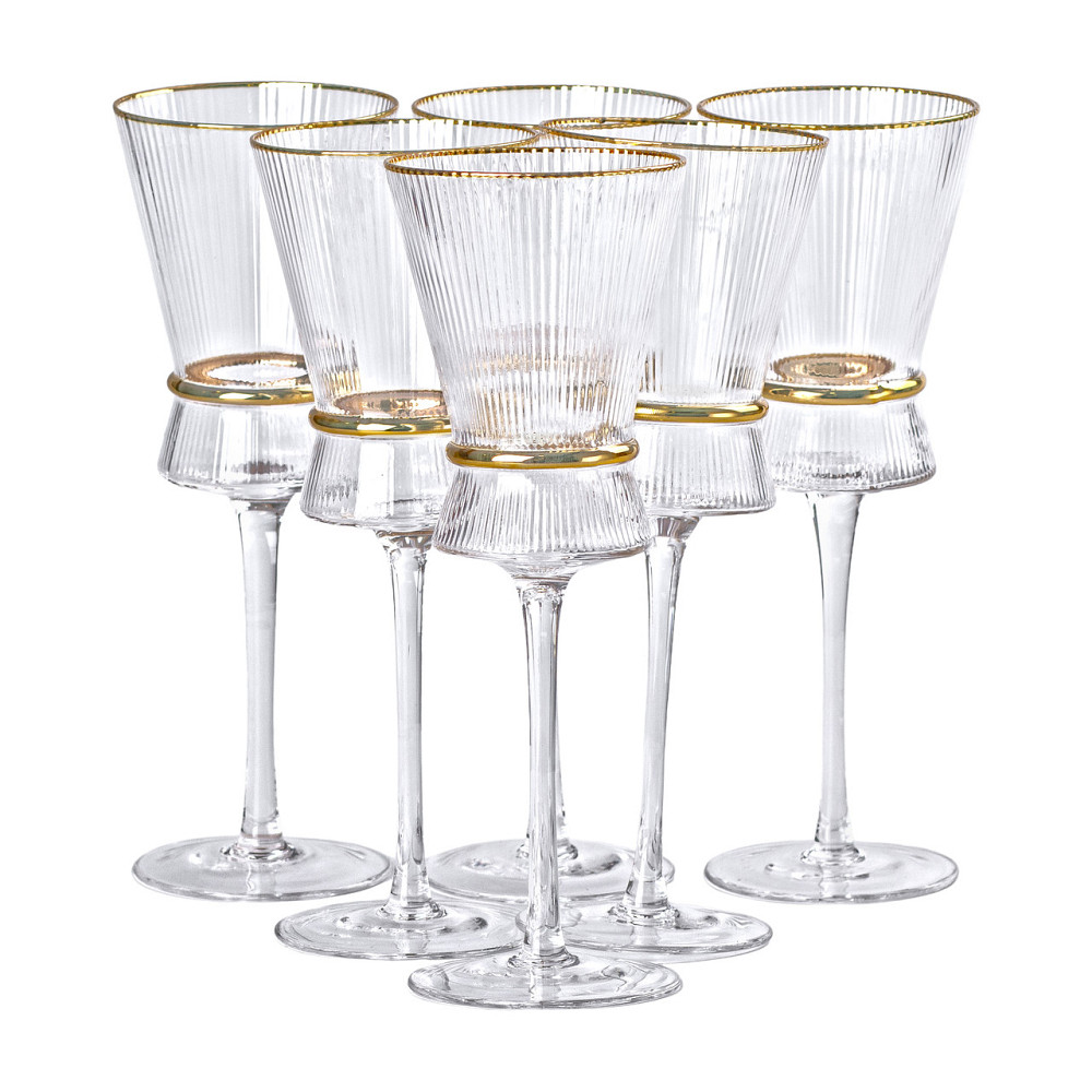 Набір з 6 келихів з високими тонкими ніжками, 300 мл, для вина HP-16-7 Коломия - фото 1