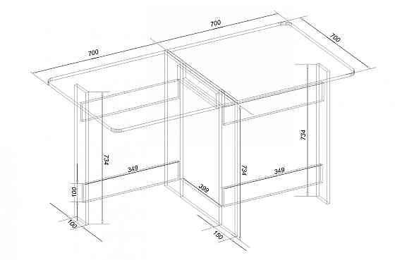 Стол книга, Дуб Сонома Трюфель, 1400х700х750 Львов