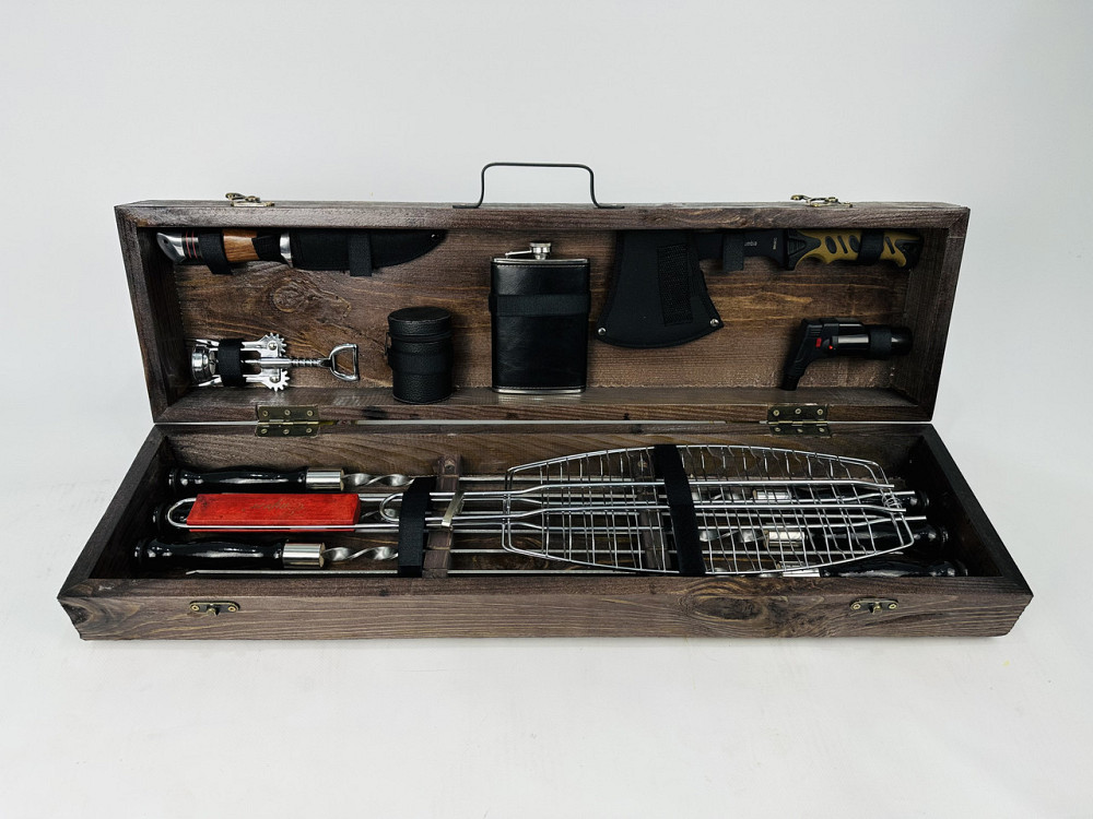 Подарунковий набір шампурів у дерев'яному кейсі ДРОВОРУБ HAPPY DAYS Тернопіль - фото 1