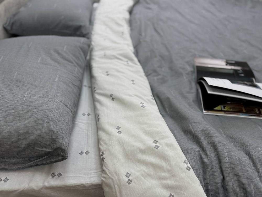 Ecotton Комплект постільної білизни Ecotton полуторний 150х215 см сіра Полоса 21205 Коломыя - изображение 9