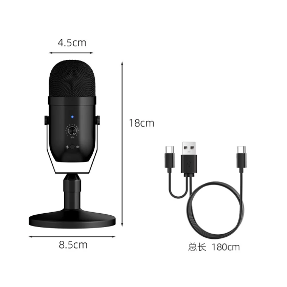 Мікрофон для подкастів HY2102 USB Чорний Вінниця