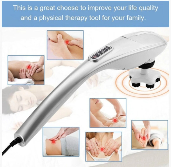 Ручний масажер 701-В для шиї, спини і тіла (5 насадок) Вінниця - фото 8