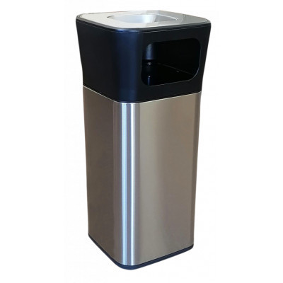 Контейнер для сміття JAH квадратный з попільничкою Срібний металік 25 л (6331) Вінниця - фото 1