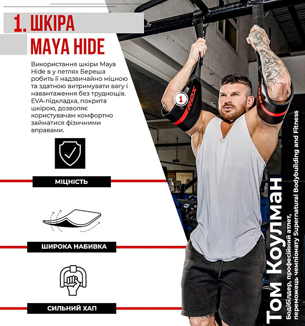 Петлі підвісні (петлі Береша) RDX F6 KARA Gym Workout Abs Straps Black/White Каменское - изображение 9