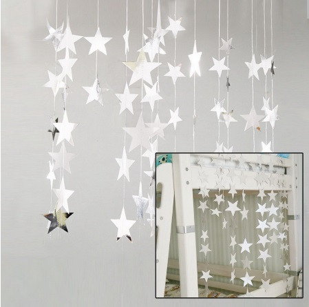 Гірлянда Зірочки для свята 4 м на 10 см сріблястий Київ - фото 6