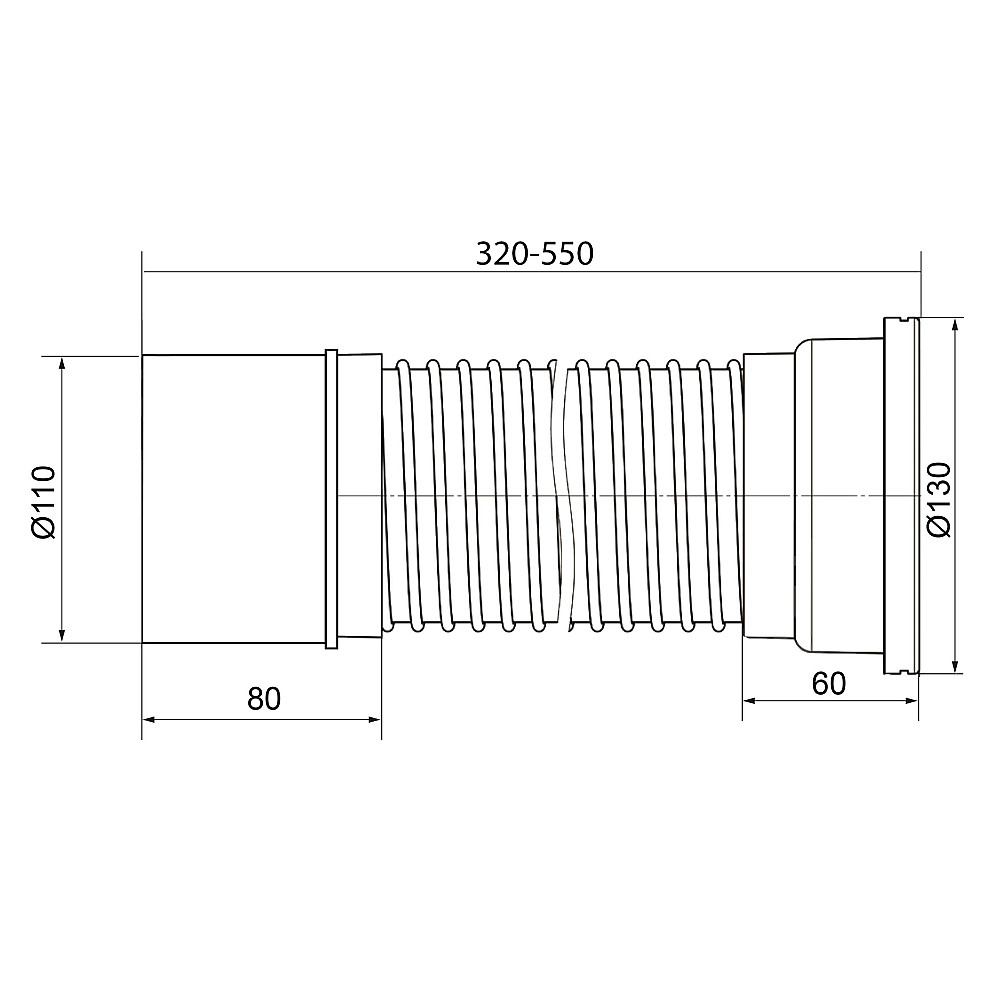 Гофротруба OPTIMUM унітазна армована 110/550мм для пластикової каналізації OPTI 11032/55 Тернопіль - фото 4
