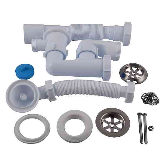 Сифон OPTIMUM для ванни з ревізією, випуском 1 1/2| *40, перел і гнучкою трубою 40*40/50 OPTI 26033 Київ