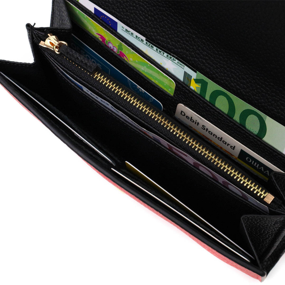 Комбинированное женское большое портмоне из натуральной кожи Tony Bellucci 21974 Красный Киев - изображение 6