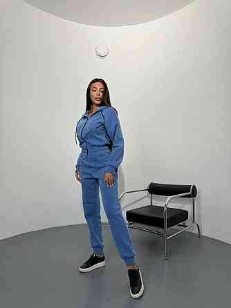 Жіночий повсякденний теплий комбінезон тринитка на флісі Джинс, 44/46 Одеса