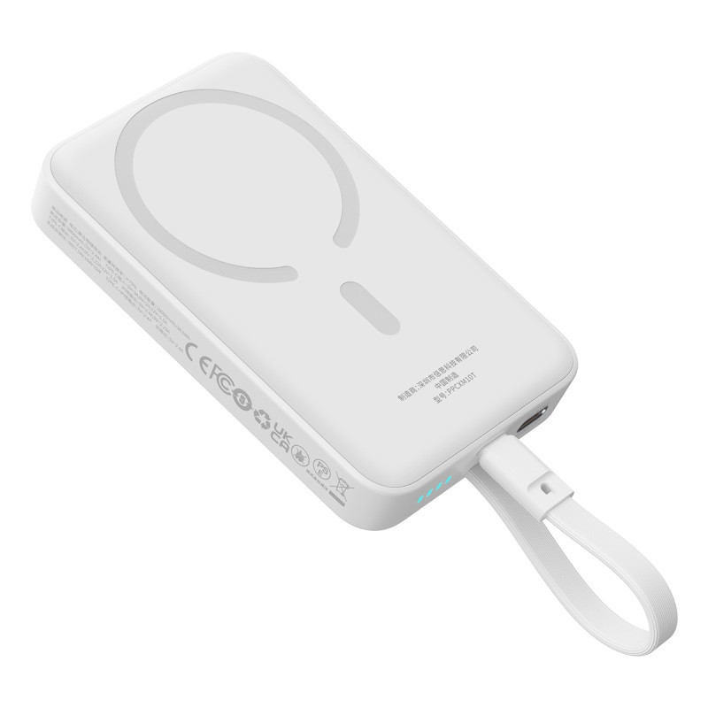 Зовнішній акумулятор Baseus Magnetic Mini Wireless Fast Charge Power Bank Type-C Edition  10000mAh 30W Stellar White Київ - фото 6