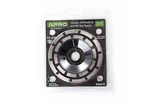 Чаша алмазна шліфувальна 125 мм 22-24% Сегмент дворядний APRO Рівне