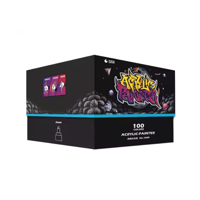 Маркери акрилові STA для малювання, преміум якість, набір 100 кольорів, універсальні для скла, дерева, ткани та кераміки Кам'янець-Подільський - фото 10