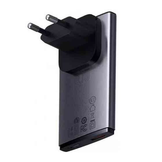 Мережевий зарядний пристрій з  кабелем Baseus GaN5 Pro Ultra-Slim Fast Charger C+U 65W Gray((With Mini White Cable C to C Киев