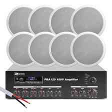 Колонка  Zestaw białych głośników instalacyjnych 8 x 5" CSPB5 100V z wzmacniaczem bluetooth Київ