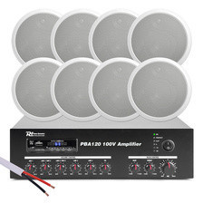 Колонка  Zestaw białych głośników instalacyjnych 8 x 5" CSPB5 100V z wzmacniaczem bluetooth Київ - фото 1