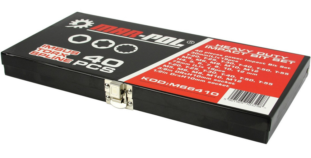 Набор бит для ключей с 2 переходниками 1/2 и 3/8 40 элементов Mar-Pol (M66410) Нововолынск - изображение 10