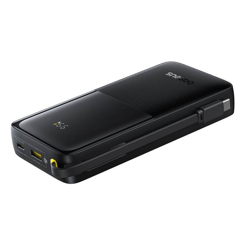 Зовнішній акумулятор Baseus Bipow 2 Digital Display Power Bank With Built-in USB-C Cable 20000mah 20W Cluster Black Київ - фото 6