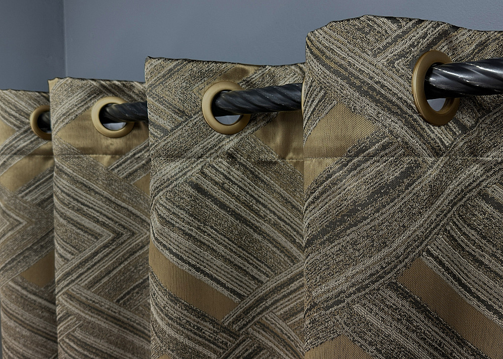 Комплект штор на люверсах VR-Textil Жакард Mystery № 1622ш Капучино з золотистим 1622ш 150х280 см 2 шт (37-0203) Київ - фото 5