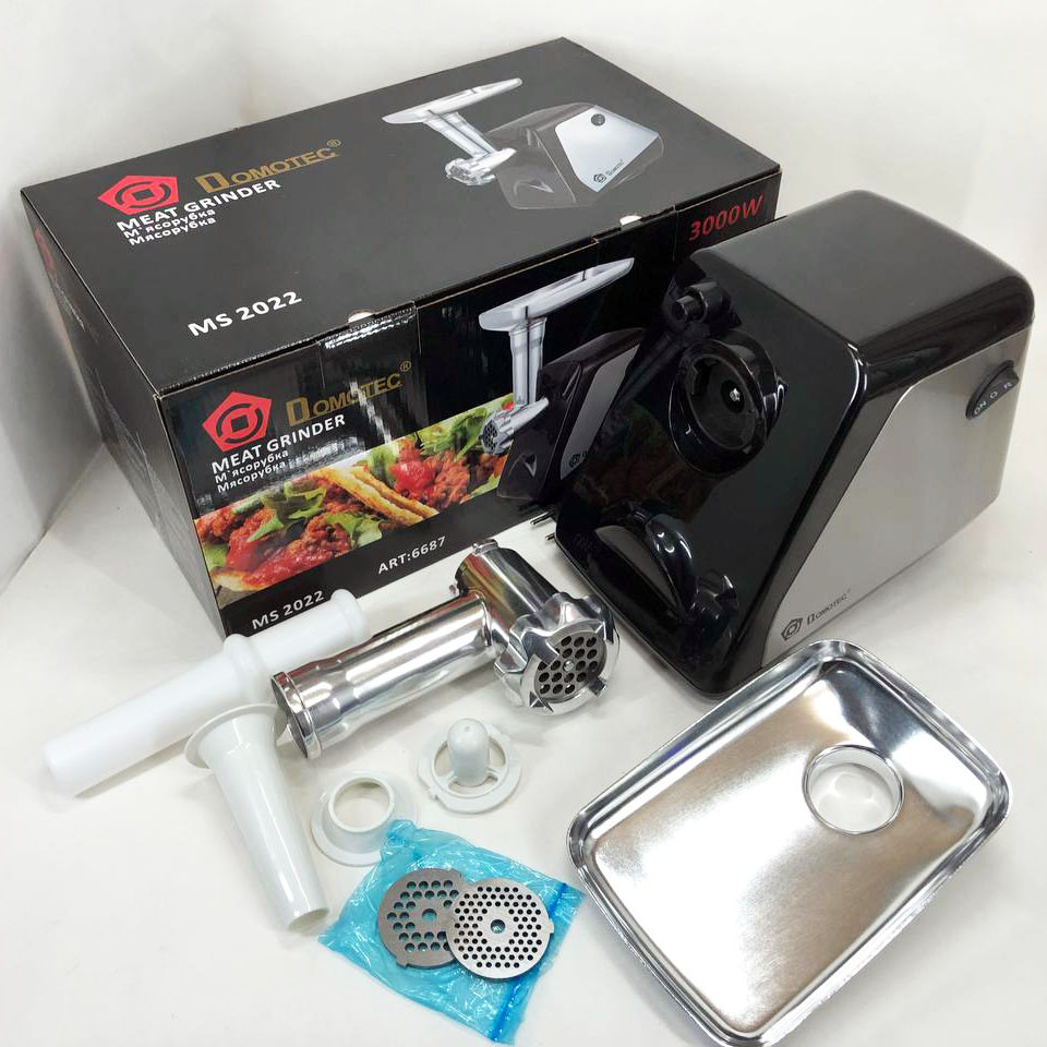 Электромясорубки с металлическими шестернями Domotec MS-2022 2800 Вт, Мясорубка крупная HK-56 Львов - изображение 5
